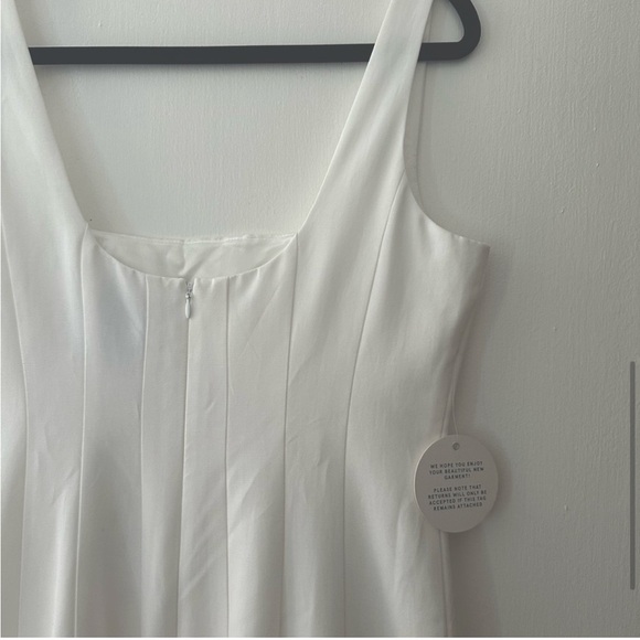 STAUD White Cotton Blend Portrait Dress Maxi/Midi Straight Slit - Picture 4 of 11